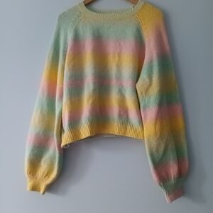 Idem Ditto Cozy Rainbow Knit Sweater L